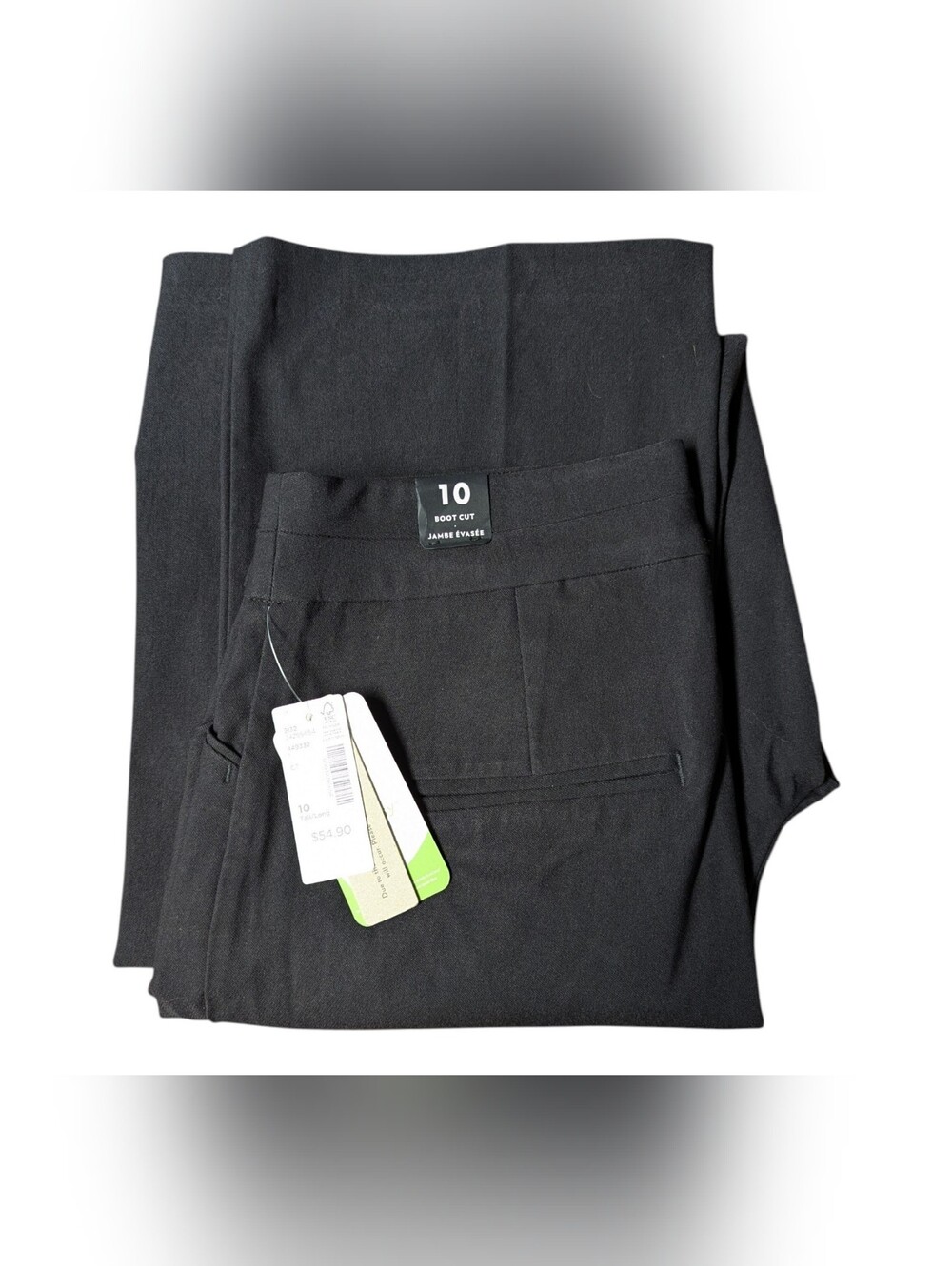 NWT Reitmans Size 10 Long Tall Pull On Black Office Pants